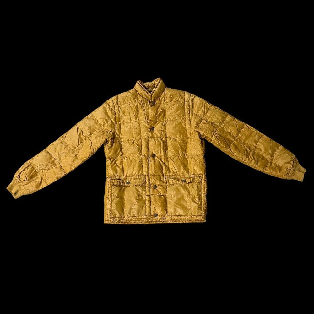 Vintage Eddie Bauer USA 1970s Honey Gold Goose Down Quilted Jacket Coat Size S - Picture 2 of 10